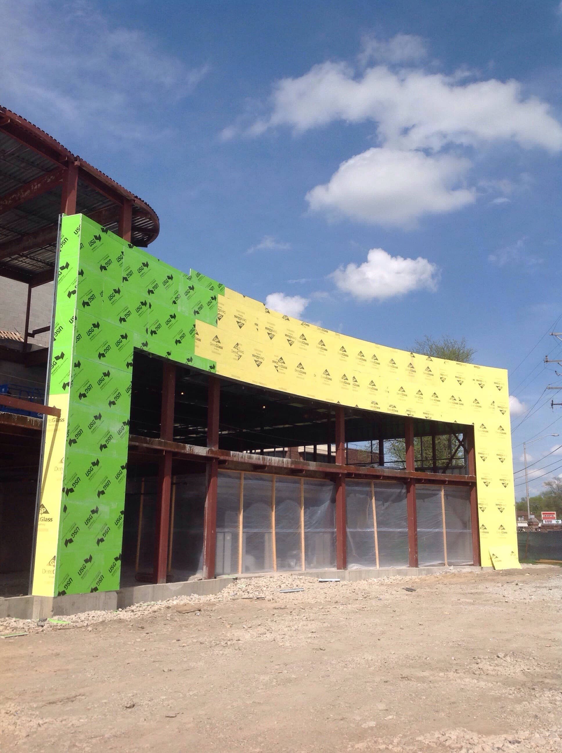 Exterior commercial framing and sheathing — The Edge Construction Co.