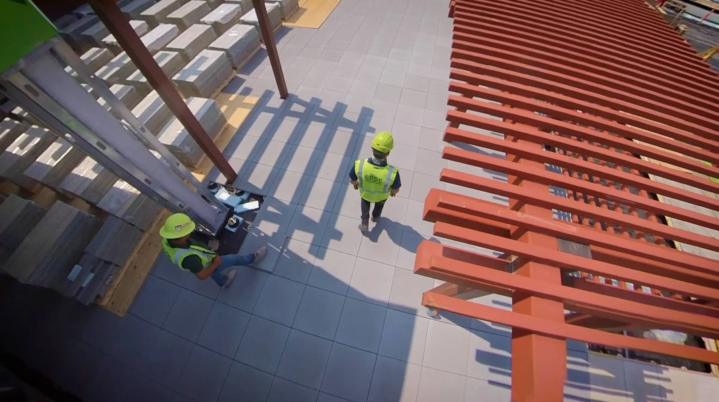 The Edge Construction crew on a commercial job site