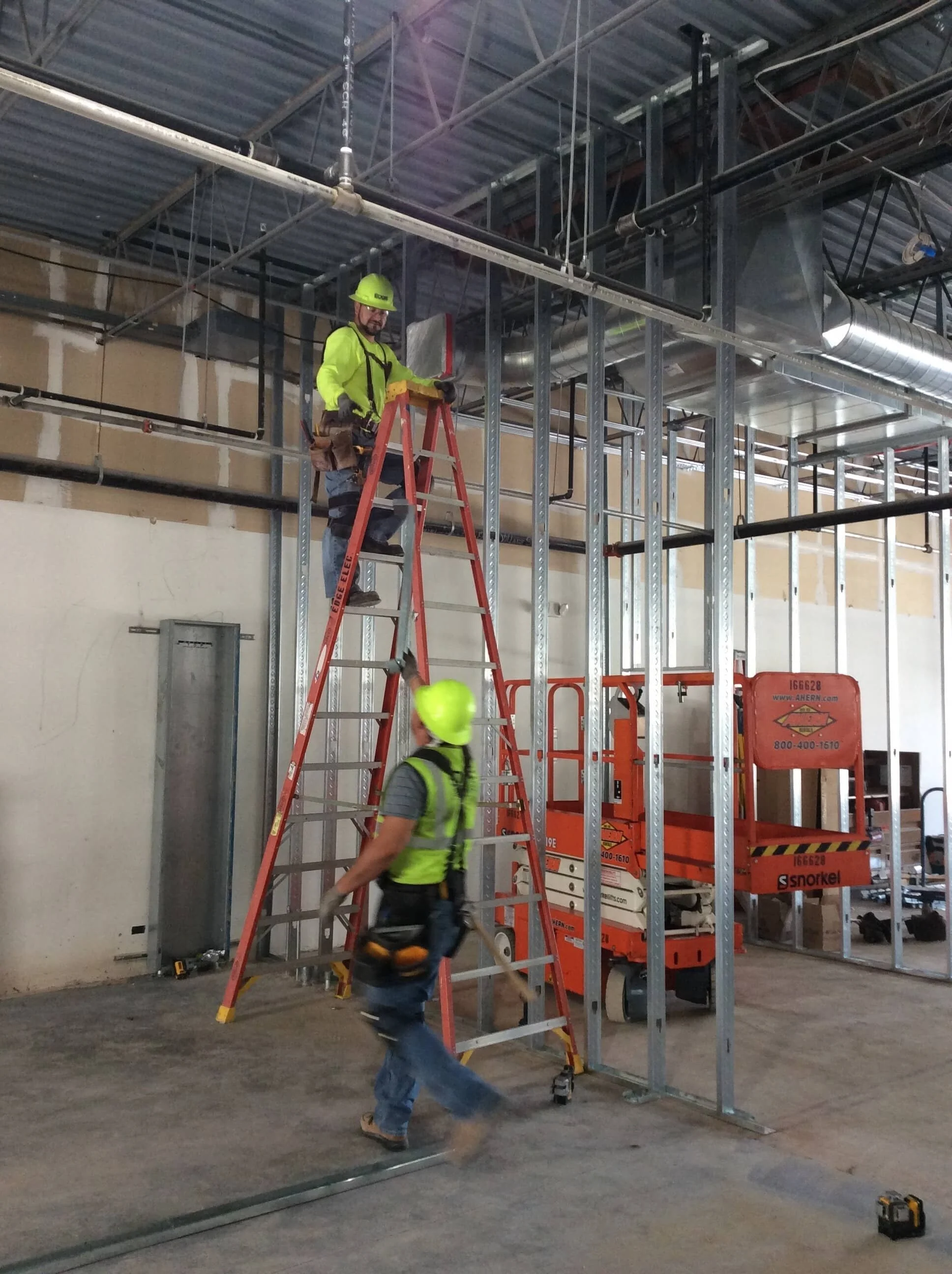 Commercial interior framing — Big Blue Swim School