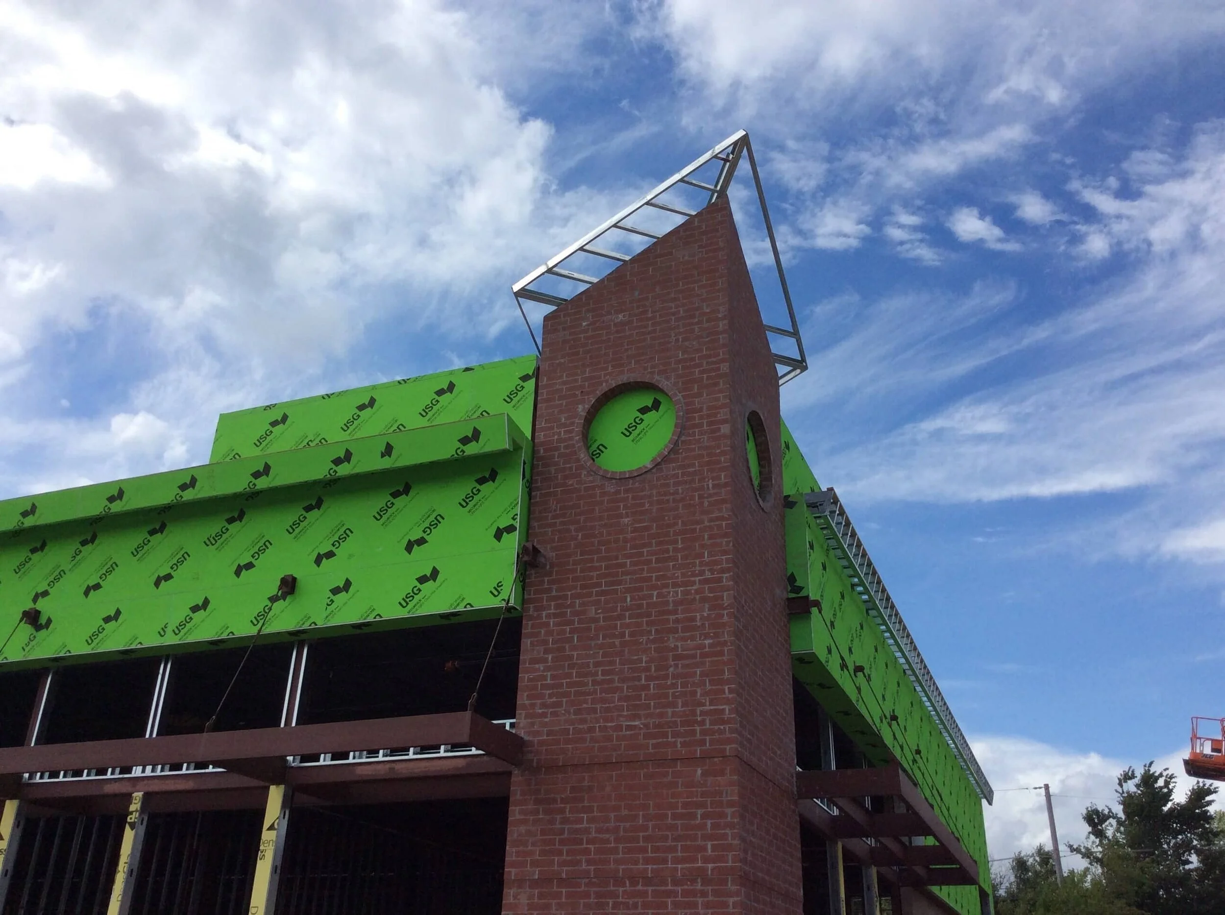 Framing progress — Downers Grove commercial project