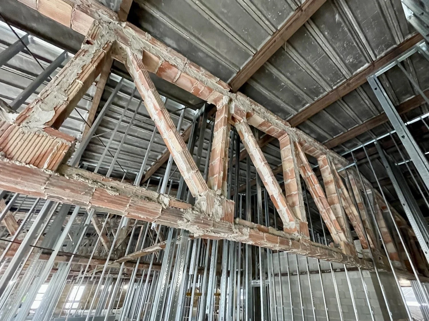 Metal stud framing detail — Varsity Theater renovation