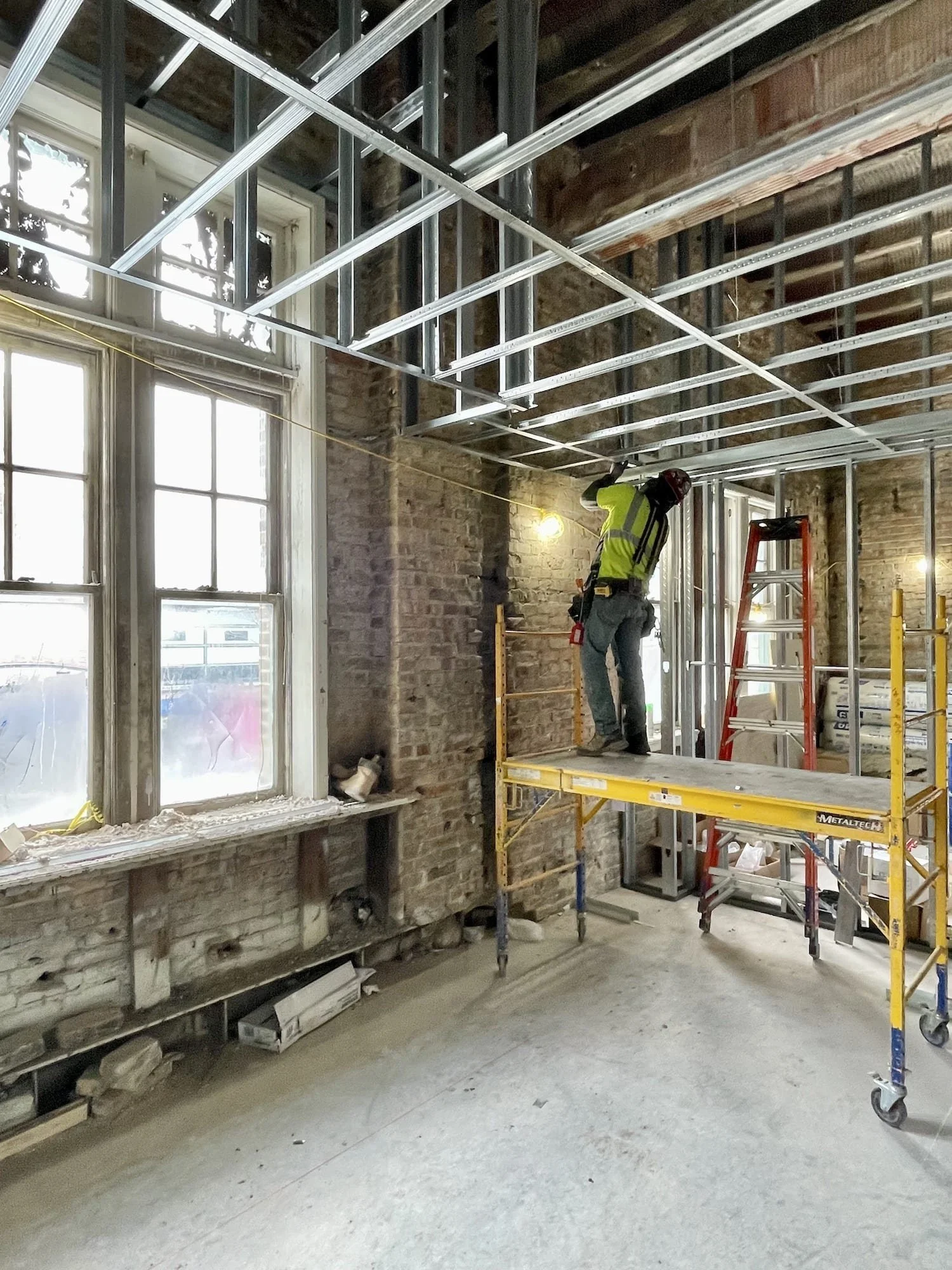 Framing nearing completion — Varsity Theater Evanston